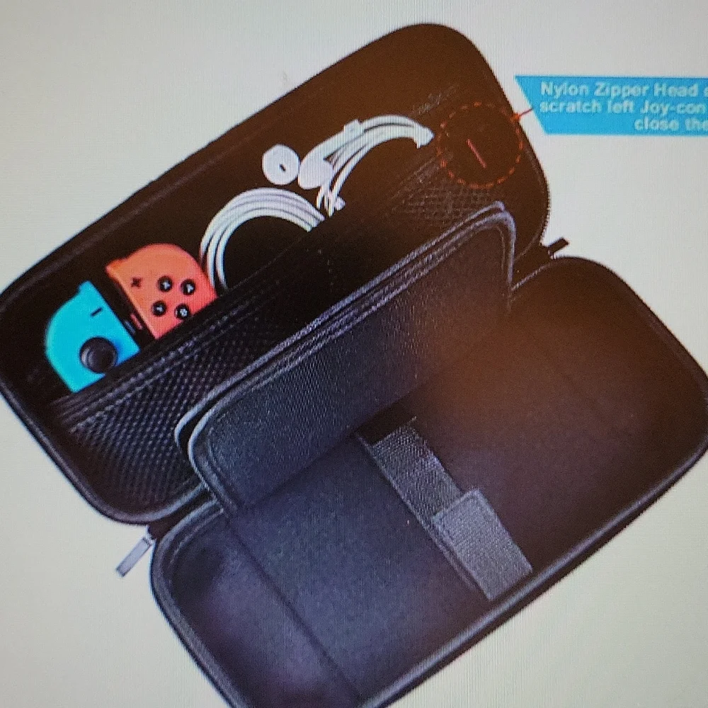 HESTIA GOODS carrying case for Nintendo Switch with hook loop Black  New
